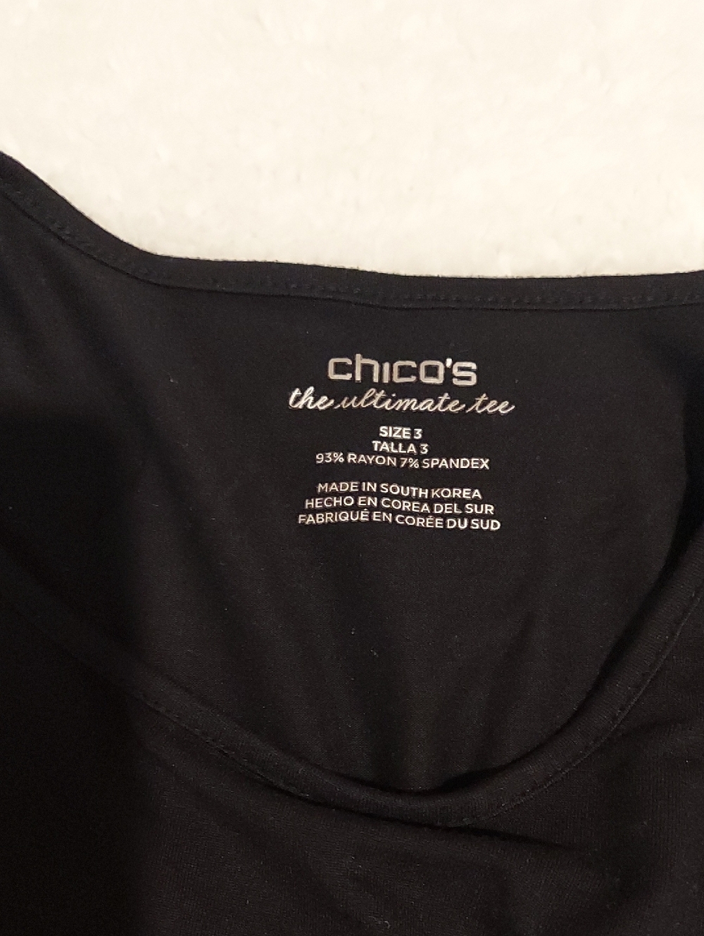 Chico's Black Long Sleeve Tee